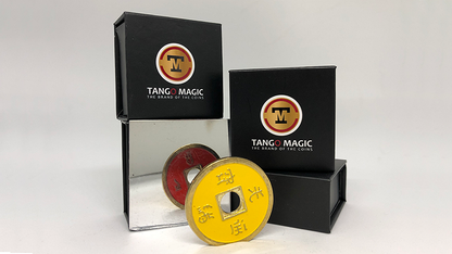 Chinese Coin (CH0020) Red & Yellow by Tango Magic
