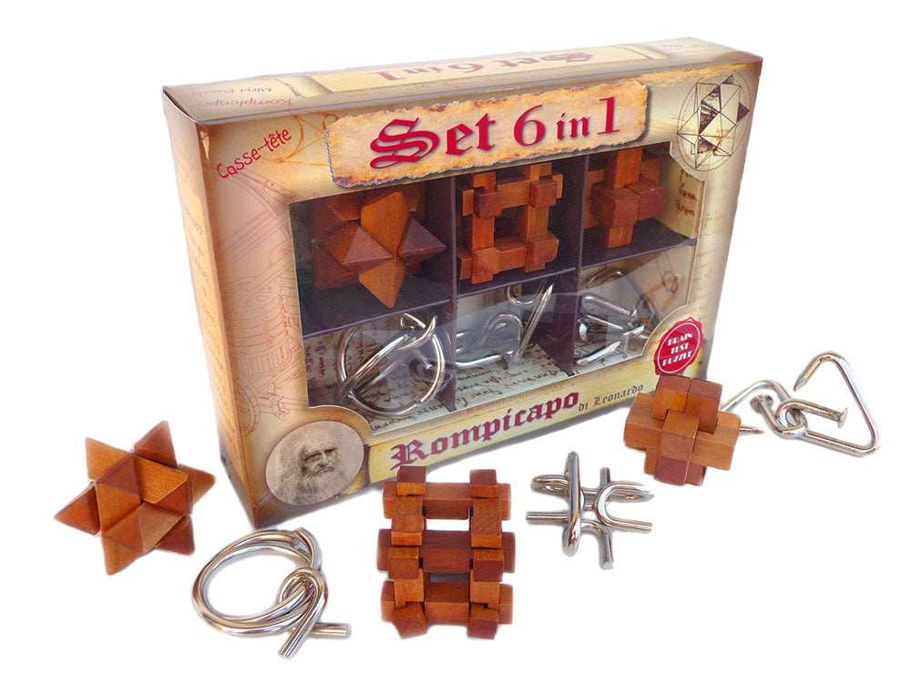 SET 6 IN 1 SERIE LEONARDO - 3 IN LEGNO + 3 IN METALLO