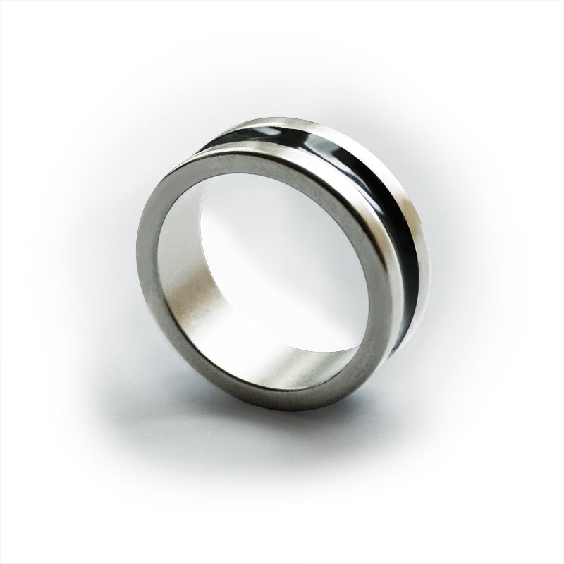 Anello PK - Argentato - Dark line - Diametro 19 mm