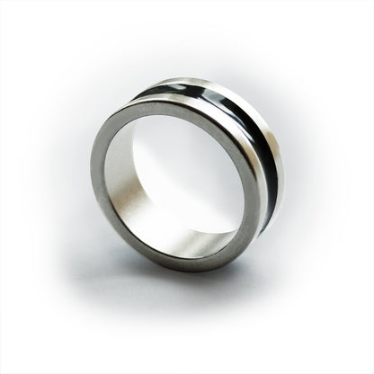 Anello PK - Argentato - Dark line - Diametro 19 mm