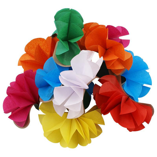 Fiori dalle mani - 10 fiori multicolore in carta