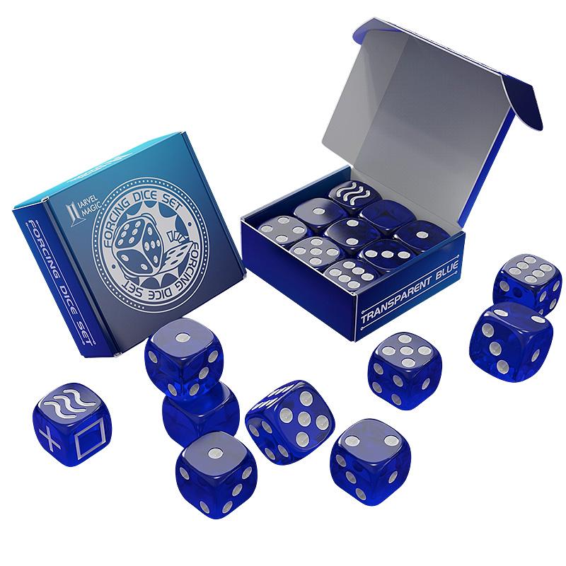 Forcing Dice Set by Iarvel Magic - Forcing plus Normal Dice - Transparent Blue