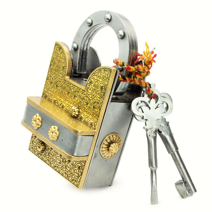15 STEP IRON PUZZLE LOCK BRASS