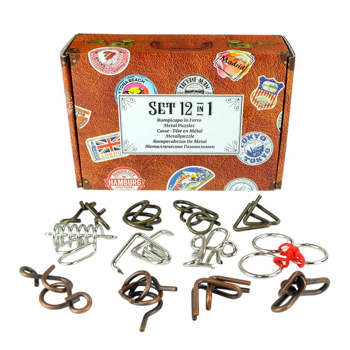 SET 12 IN 1 METALLO VALIGETTA - SERIE VIAGGIATORI
