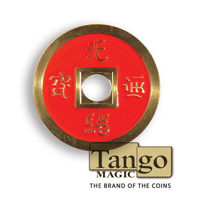 Chinese Coin (CH0020) Red & Yellow by Tango Magic